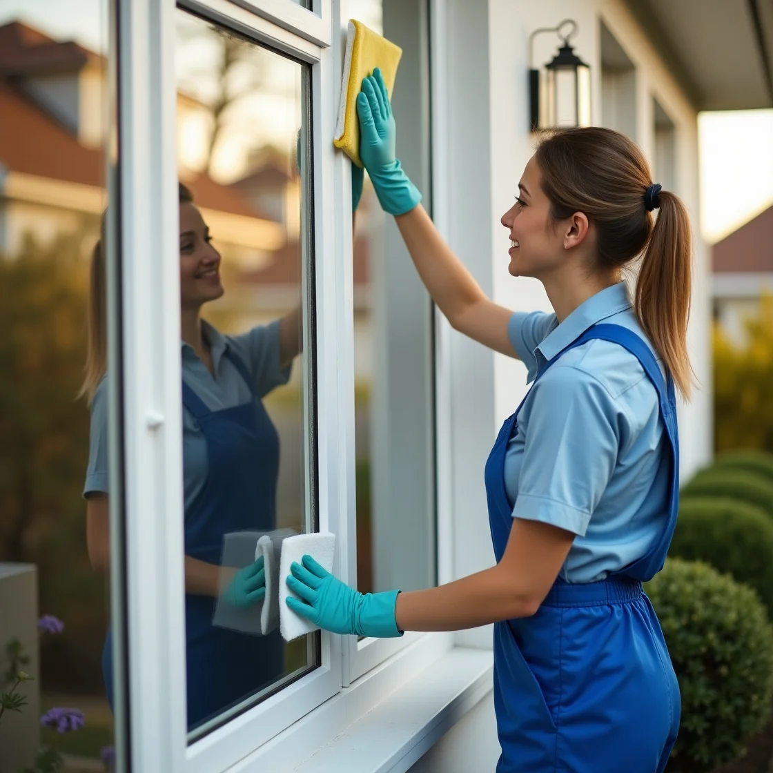 Cleaner wiping window glass